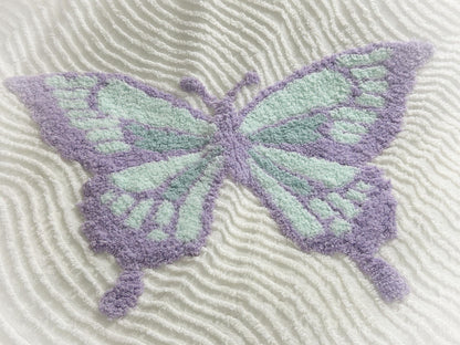 Butterfly Chenille Bedspread, Y2K Vintage Style Whimsy Butterflies, Full Queen Size