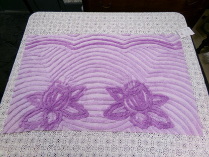 Lush Plush Lavender Vintage Chenille Fabric Piece 18x28" Sewing Material