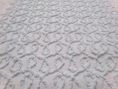 curly cute loops vintage chenille fabric, texturized blue pattern, 18" x 12" sewing & quilt material