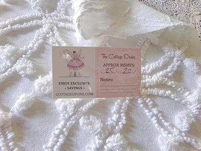 Classic White Vintage Chenille Fabric in Wedding Ring Pops Design, 20" x 25" Inch Piece, Versatile in Pillows, Quilts & Crafts
