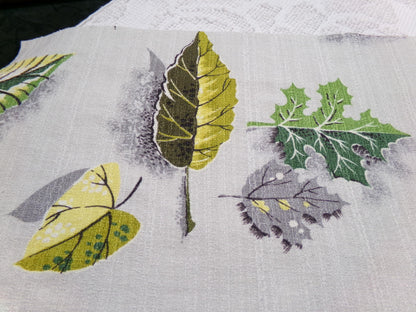 Butterfly Botanical Vintage Barkcloth Fabric Dimensional Natural Leaf Pattern 21" x 24"