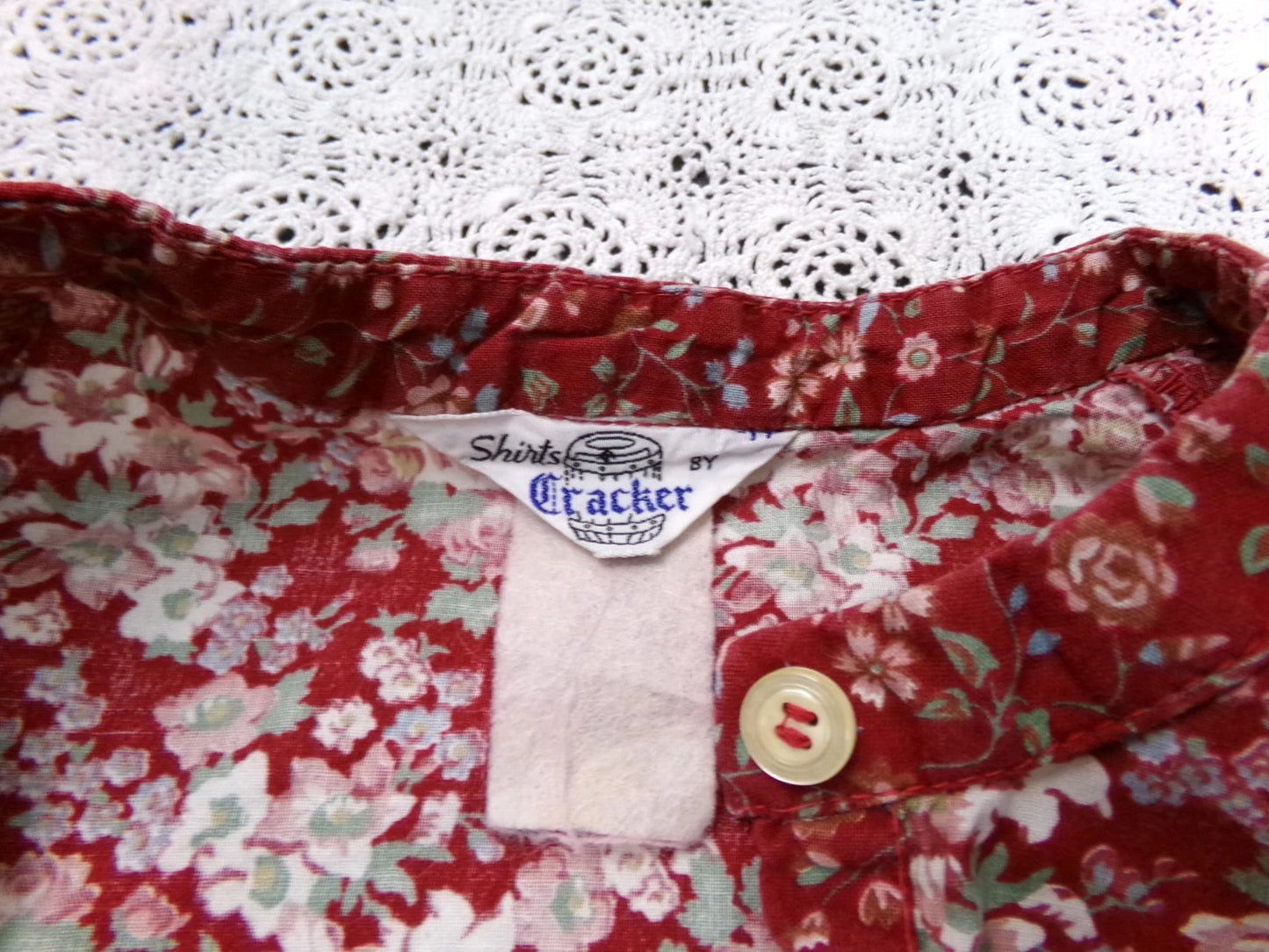Vintage Prairie Blouse Boho 1970s Womens Top Ditsy Calico Floral Shirt Small