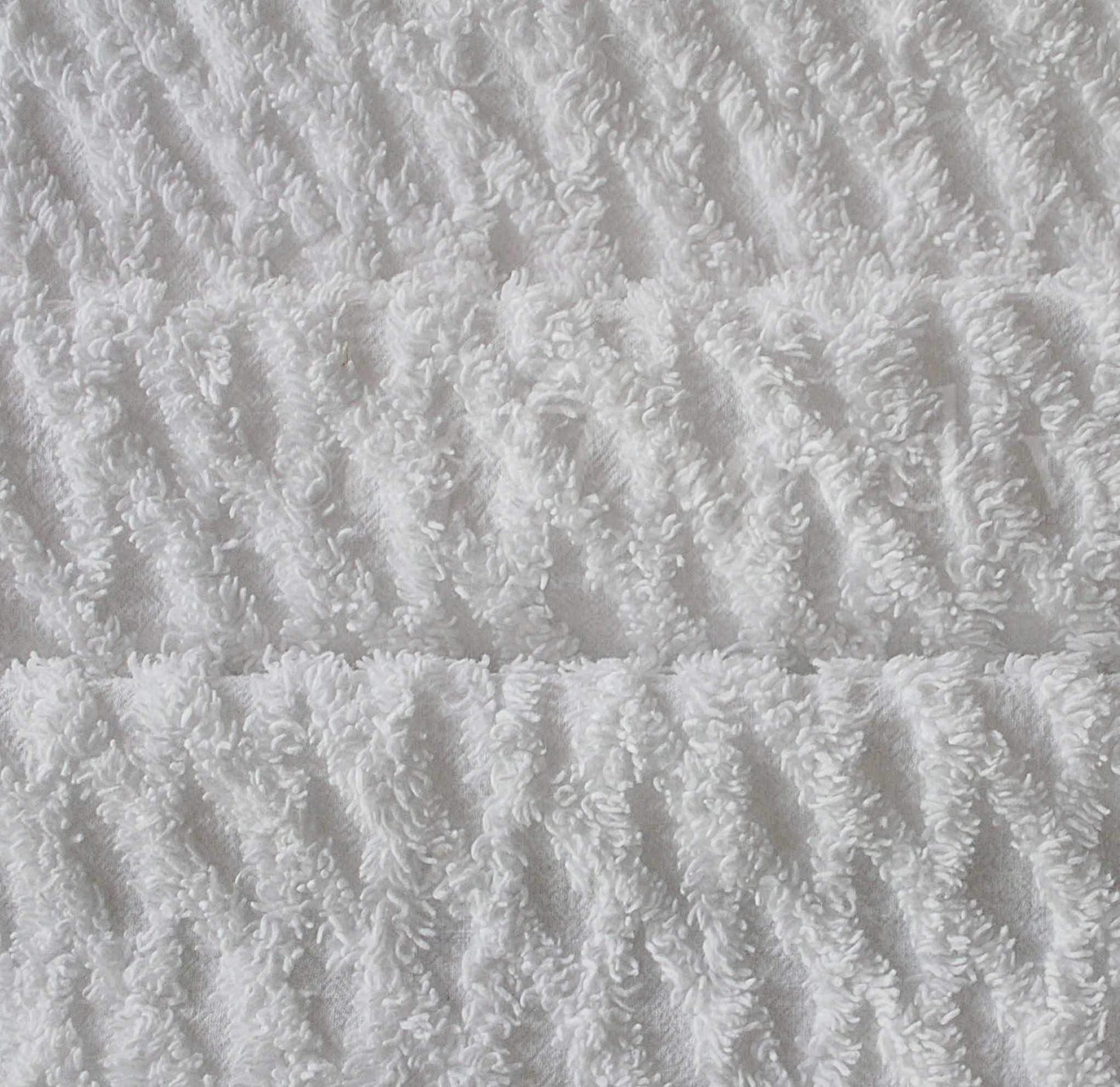 White Lattice Vintage Chenille Fabric, Simple Diamond Design, 18" x 24" inches Piece, 100% Cotton