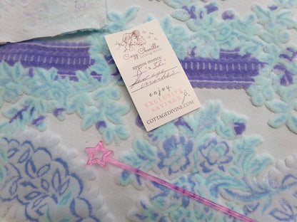 Celestial Shimmer Cut Velvet Fabric, Luxury Bates Vintage Tapestry Chenille Material, 15" x 32" Inch Piece, Lovely in Totes, Bags, Pillows