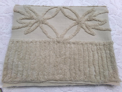 Mocha Sands Vintage Chenille Fabric, Simple Star Floral Sewing & Quilt Material 26" x 20" Piece