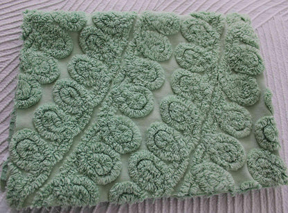 Mint Green Ice Cream Vintage Chenille Fabric 15.5x23" curlicue swirl pattern