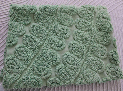 Mint Green Ice Cream Vintage Chenille Fabric 18.5X22" curlicue swirl pattern
