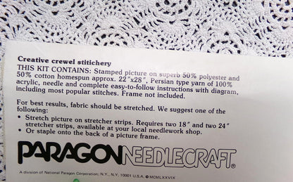Hawaii ALOHA Crewel Embroidery Kit Vintage Paragon Stitchery 0101 Large Tropical Floral Wall Hanging