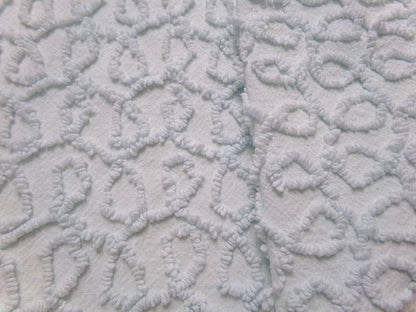 curly cute loops vintage chenille fabric, texturized blue pattern, 18" x 12" sewing & quilt material