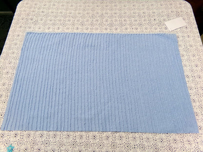 Vintage Chenille Fabric, Simple Blue Stripes, 15.5x25" Piece