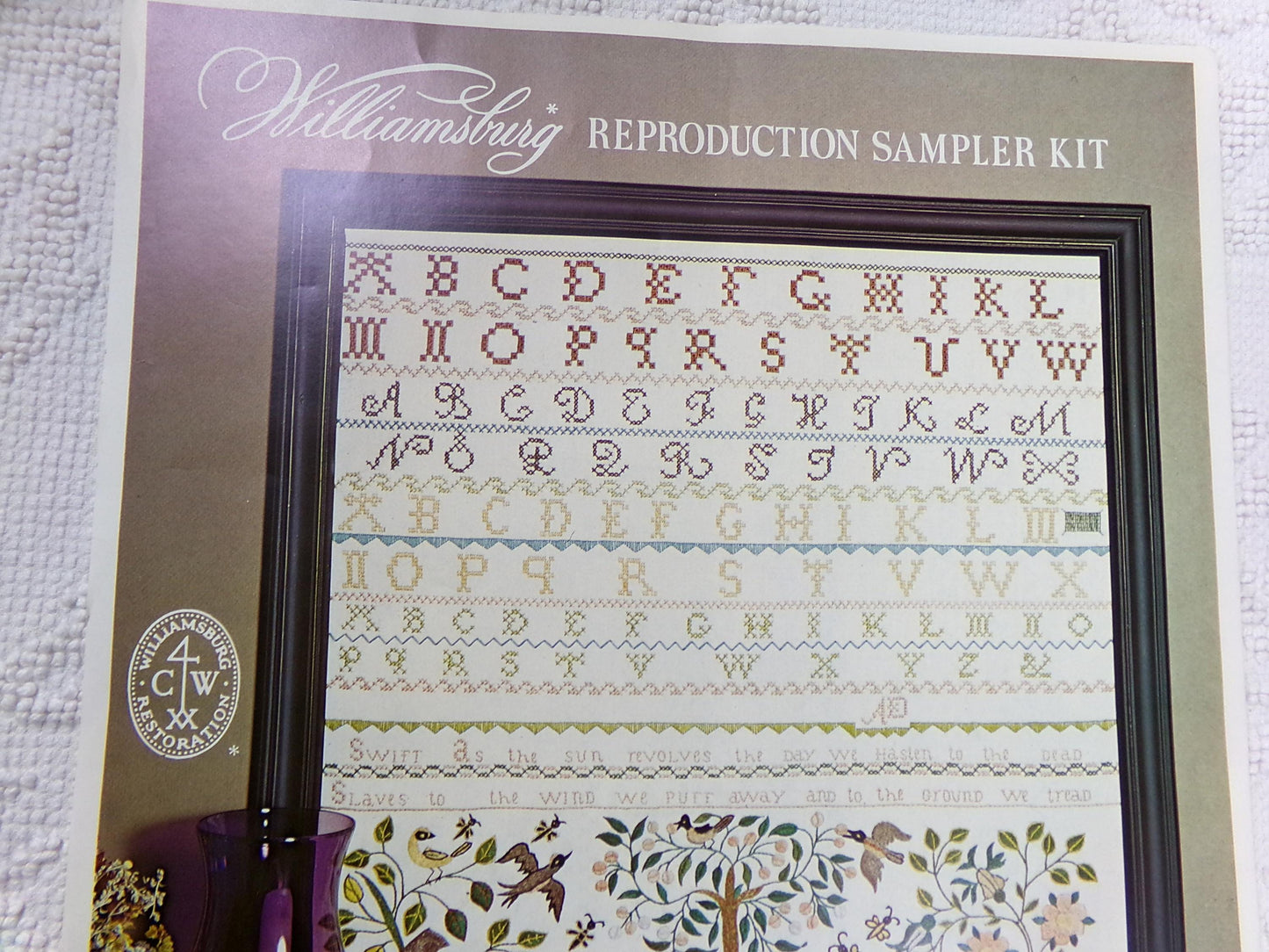 Rare THE FARM Vintage Sampler Embroidery Kit Paragon Stitchery S-7201 Belgian Linen Canvas