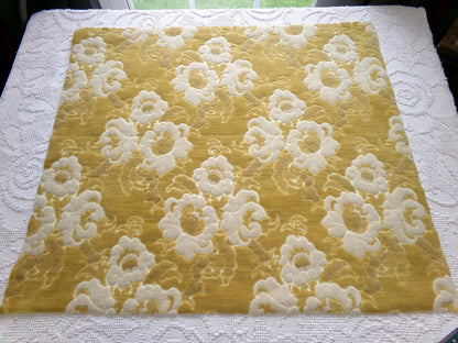 Luxury Vintage Cut Velvet Fabric, Boho Golden Rose Bates Chenille, Ideal in Totes & Bags, 20" x 24"