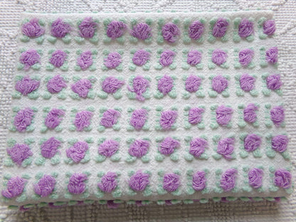 rosebud vintage chenille fabric: Morgan Jones amethyst purple roses 18" x 25" cut piece