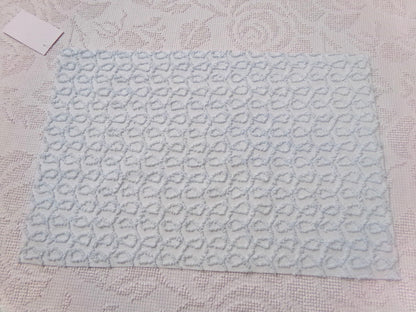 curly cute loops vintage chenille fabric, texturized blue pattern, 18" x 12" sewing & quilt material