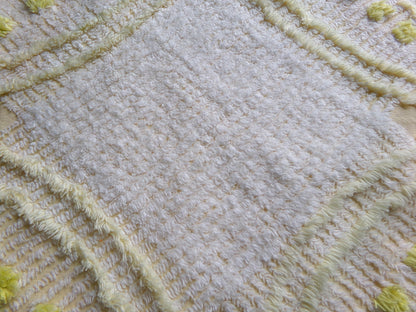 Starry Yellow Vintage Chenille Fabric: Retro Starburst Design 20" x 24" Cut Piece