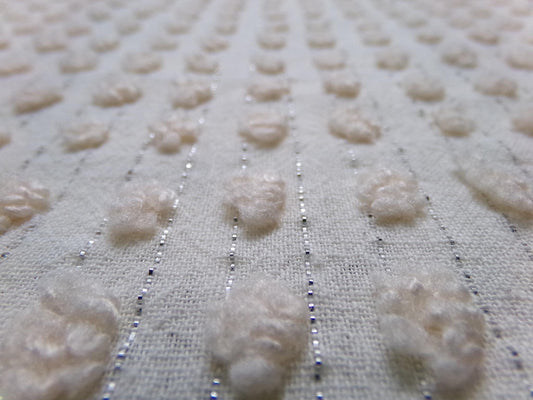 Delicate Pops Vintage Chenille Fabric, Polka Dot Popcorn Shimmer, 12x24" Piece
