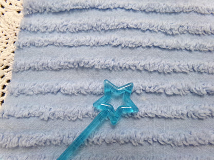 Vintage Chenille Fabric, Simple Blue Stripes, 15.5x25" Piece