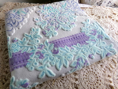 Celestial Shimmer Cut Velvet Fabric, Luxury Bates Vintage Tapestry Chenille Material, 15" x 32" Inch Piece, Lovely in Totes, Bags, Pillows