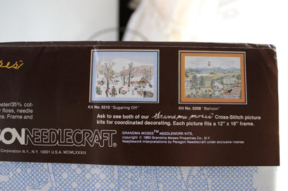 BALLOON Cross Stitch Embroidery Kit Vintage Grandma Moses Design Paragon Needlecraft 0208
