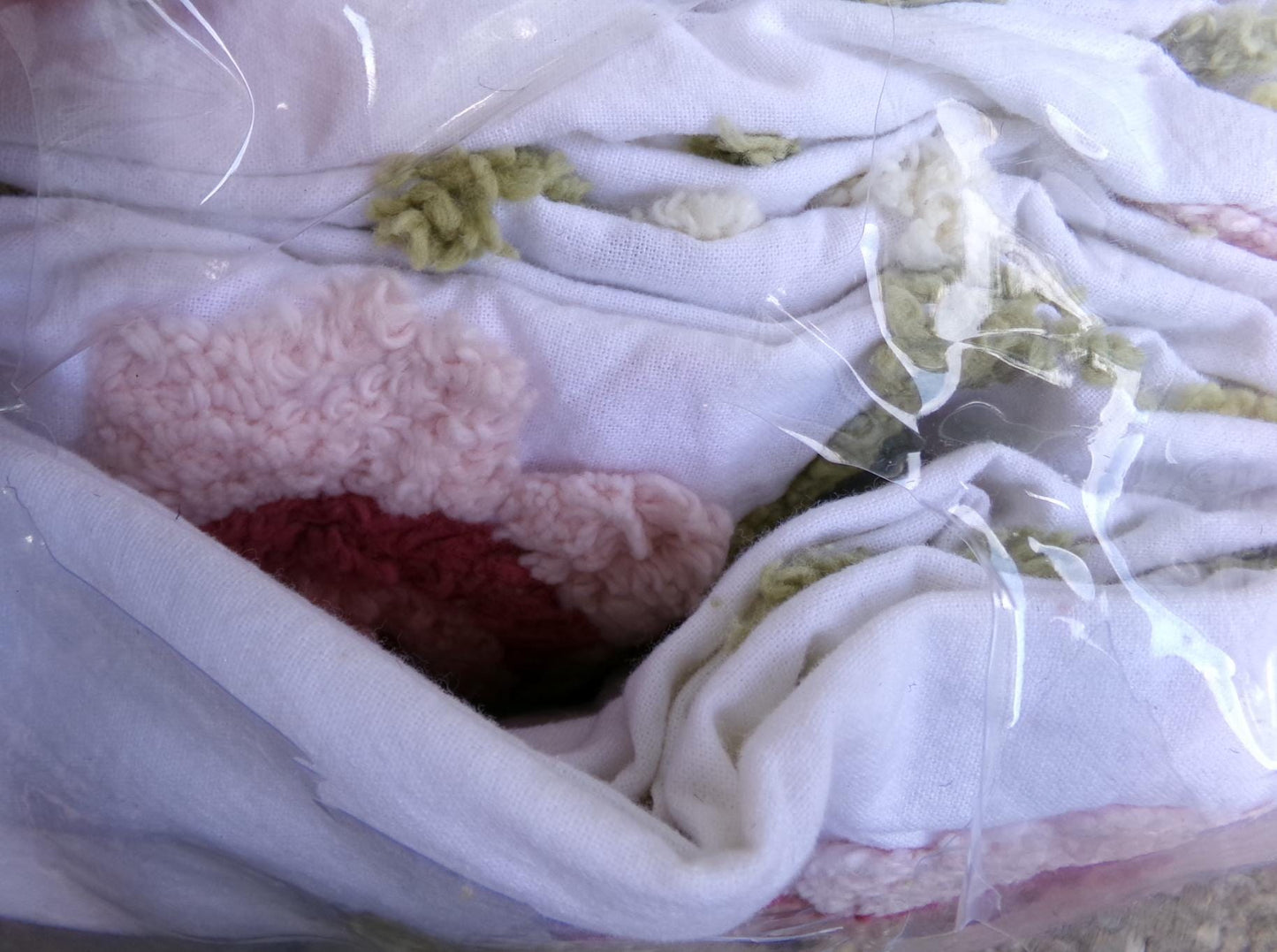 Vintage Style KING Chenille Bedspread, Samantha Rose Floral Design, 100% Cotton