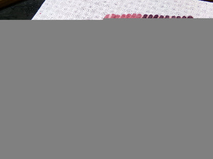 hypnotic sunkissed vintage chenille bedspread fabric pink mauve optic 16" x 25"