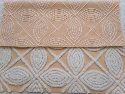 Peach Petals Vintage Chenille Bedspread Fabric, 20" x 24"