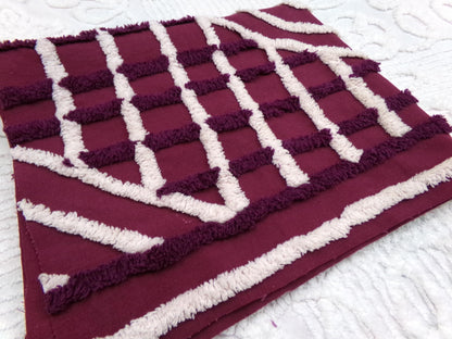 Dramatic Vintage Chenille Fabric, split road design, sewing craft quilt material 20" x 24" piece