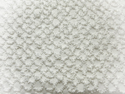 White Vintage Chenille Fabric, Eternity Link Chains, 22x34" Quilt Textile
