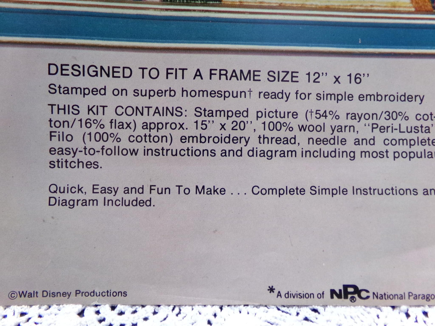 Mary Poppins Vintage Crewel Embroidery Kit Paragon Needlecraft 0778 Whimsical Walt Disney