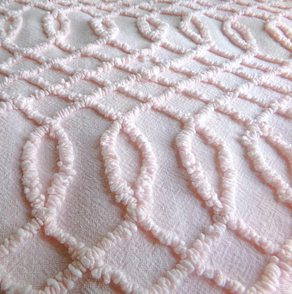 Chic Pink Eternity Links Vintage Chenille Fabric, 18x25" piece