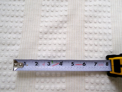 Vintage White Chenille Fabric Multisize Stripe Pops & Gold Metallic Accent, 18"x24"