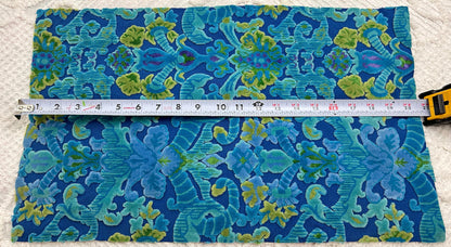 Electric Blue Vintage Cut Velvet Fabric, Mystic Bates Tapestry Chenille, 12x20"