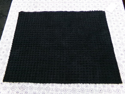 Black Vintage Chenille Fabric 18x24" Plush Waffle Grid Quilt Material