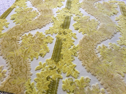 Luxury Cut Velvet Fabric, Bates Vintage Tapestry Chenille Piece, Golden Glow Earthtones, 20" x 22" Inches, Nice in Small Bags, Pillows