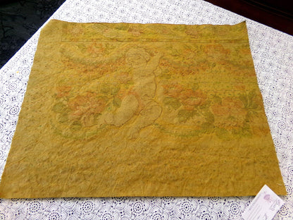 Shadow Cherub Vintage Cut Velvet Fabric Tapestry Piece 18x23.5"