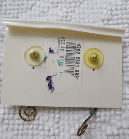 Boho Dangle Pierced Earrings, Artsy Vintage Silver Forest Made in USA Vermont