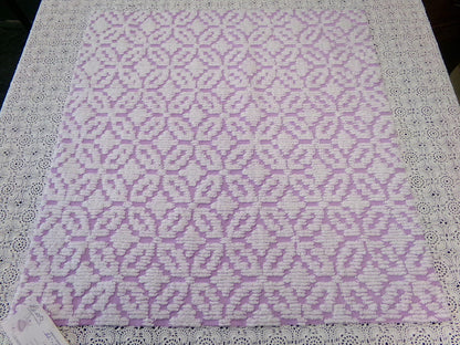 White Lilac Petals Vintage Chenille Bedspread Fabric 20x24"