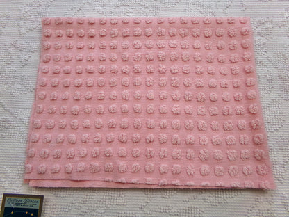 pink vintage chenille fabric w/ nubby texturized pops, 18" x 24" piece