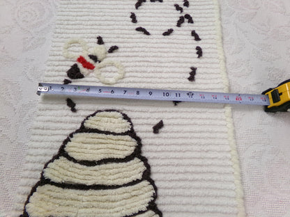 Busy Bee Vintage Chenille Bedspread Fabric, Novelty Sewing Material 15" x 28" Piece