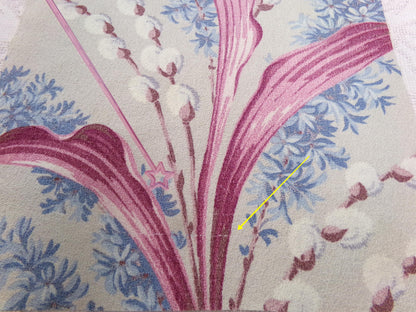 Vintage Barkcloth Fabric, Pussy Willow Design, 16x24" Piece
