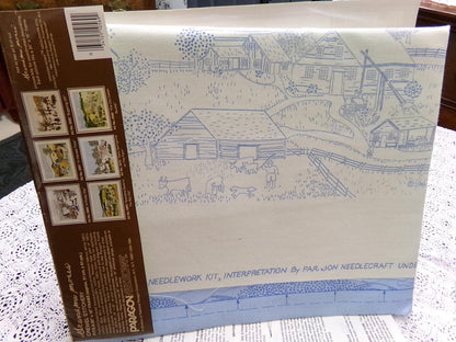 Paragon The OLD OAKEN BUCKET Crewel Embroidery Kit 0569 Vintage Grandma Moses Design