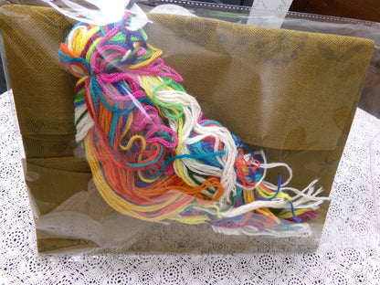 GOD BLESS Our PAD Crewel Embroidery Kit, Vintage Paragon Needlecraft 0936, Retro Boho Wall Art