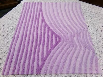 Lavender Vintage Chenille Fabric, Optic Geometric Design, 19x22" Piece