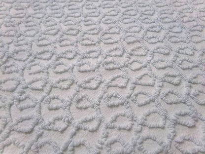 curly cute loops vintage chenille fabric, texturized blue pattern, 18" x 12" sewing & quilt material