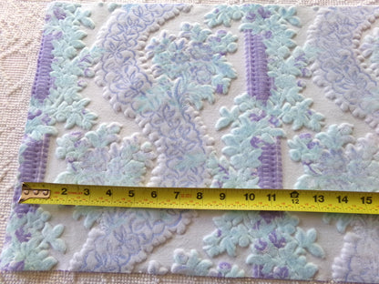 cut velvet fabric iridescent shimmer luxury Bates vintage tapestry chenille material, 12" x 21" inch piece ideal in totes & bags