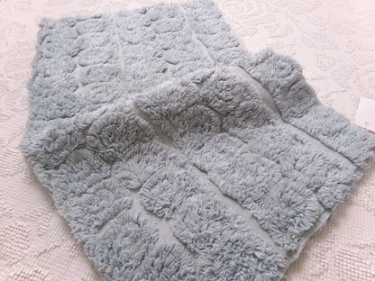 Stardust Blue Vintage Chenille Fabric 22 x 25" Plush Curlicues Quilt Material