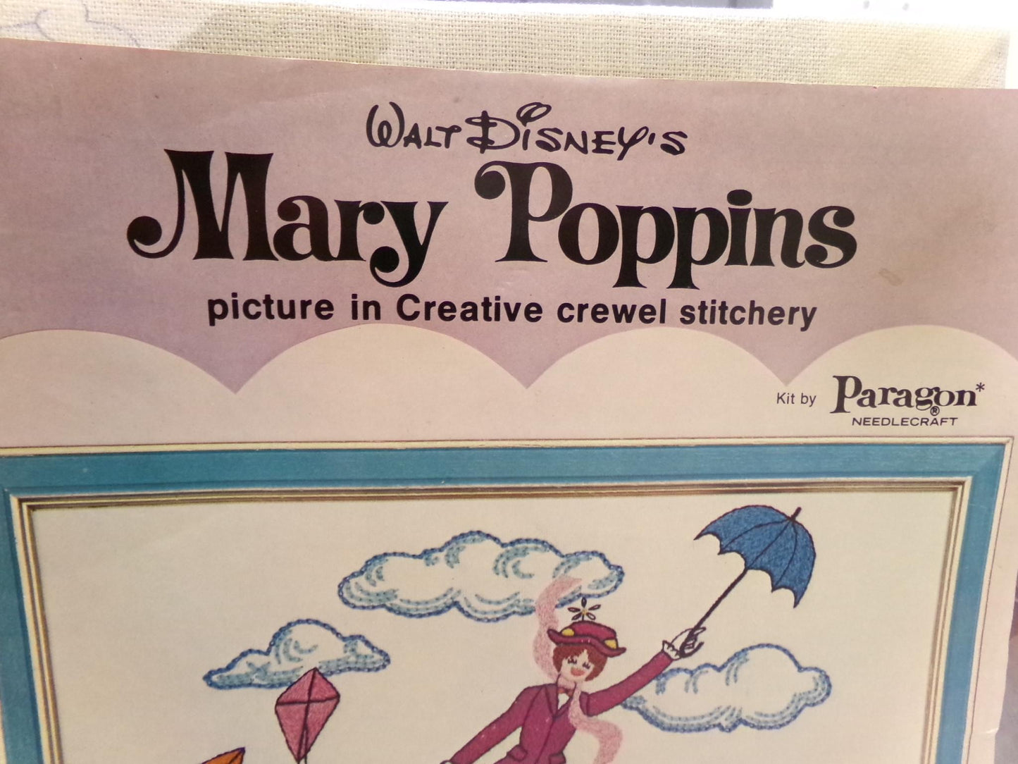 Mary Poppins Vintage Crewel Embroidery Kit Paragon Needlecraft 0778 Whimsical Walt Disney