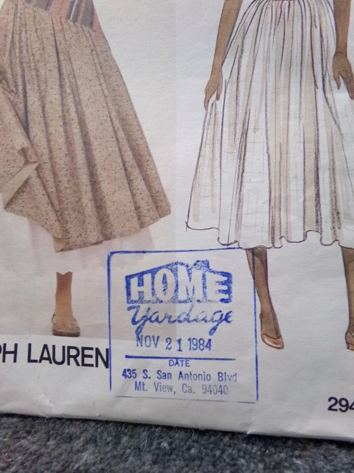 Vintage Vogue 2947 Pattern Ralph Lauren Dress Petticoat Scarf New Uncut Misses Sz 8