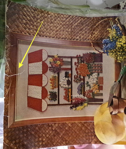 FLOWER STALL Vintage Crewel Embroidery Kit Paragon Needlecraft 0716 Boho Wall Art