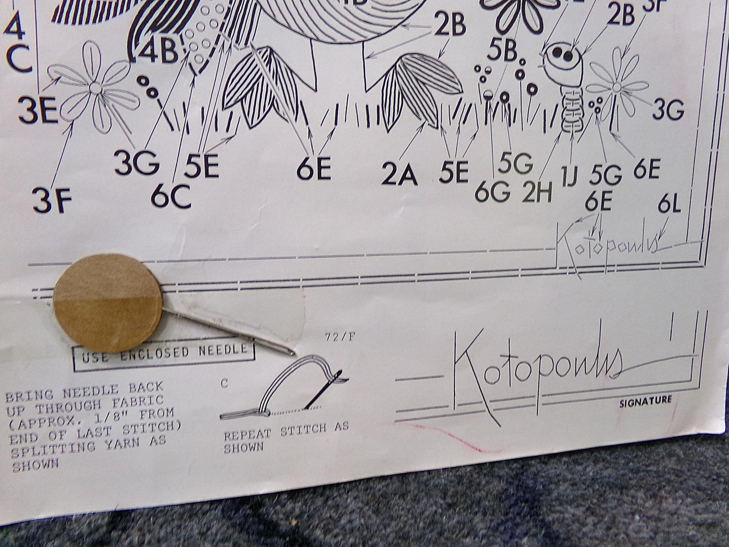 MORTIMER Bird Crewel Embroidery Kit, Rare Vintage Paragon Needlecraft 0534, Kitschy Cute Dino Kotopoulis Design